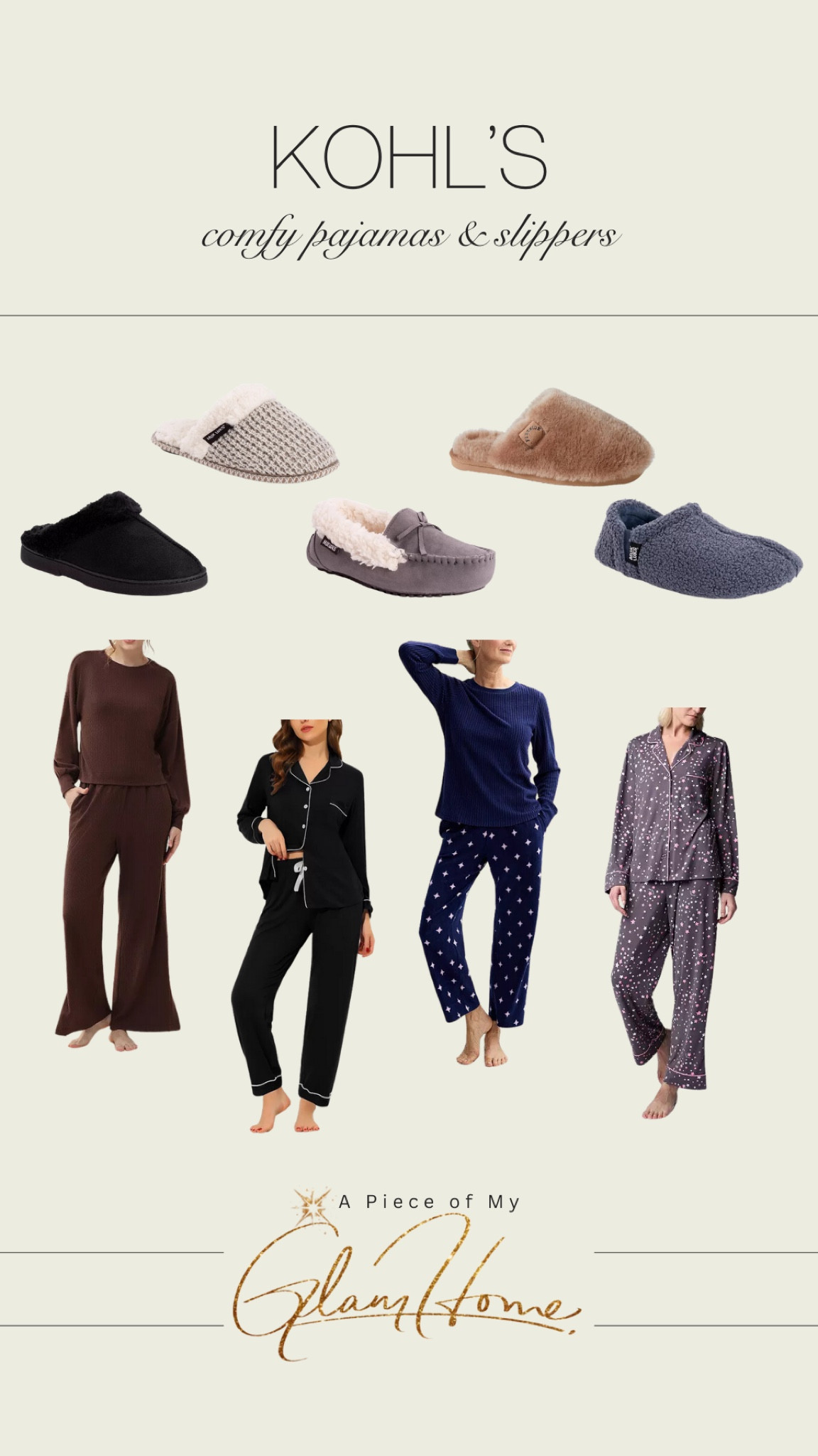 Kohls comfy pajamas & slippers

#cozystyle #sleepwear #pajamas #slippers #kohls 

#LTKStyleTip