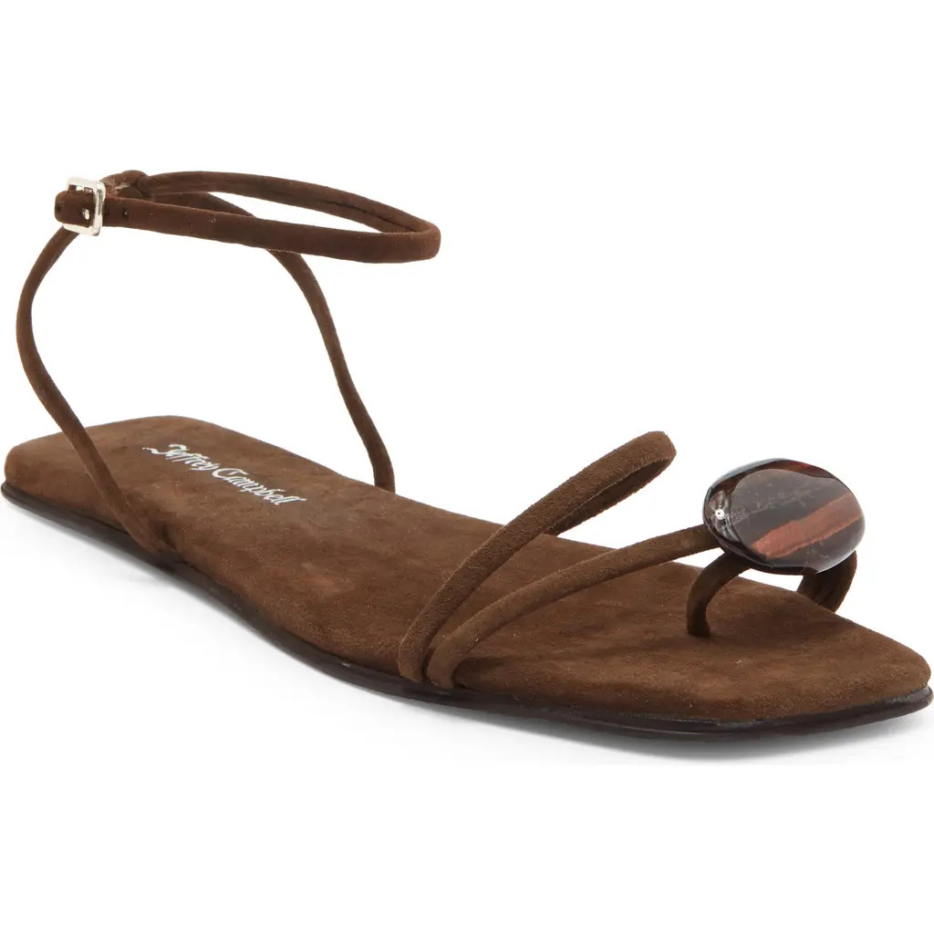 Jeffrey Campbell Lunara Ankle Strap Sandal in Brown Suede Combo at Nordstrom, Size 7 | Nordstrom