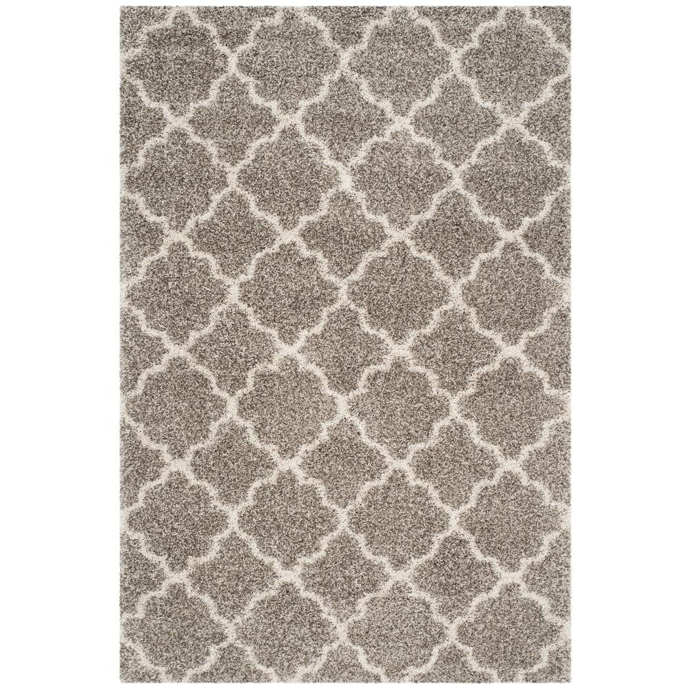 Hudson Shag Gray/Ivory 9 ft. x 12 ft. Area Rug | The Home Depot