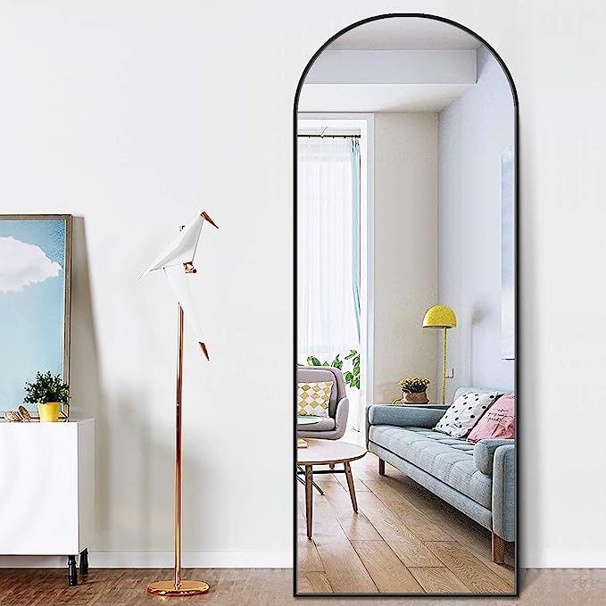 PexFix Floor Mirror Full Length, 65"x22" Sleek Arched-Top Standing Mirror Bedroom Dressing Mirror... | Amazon (US)