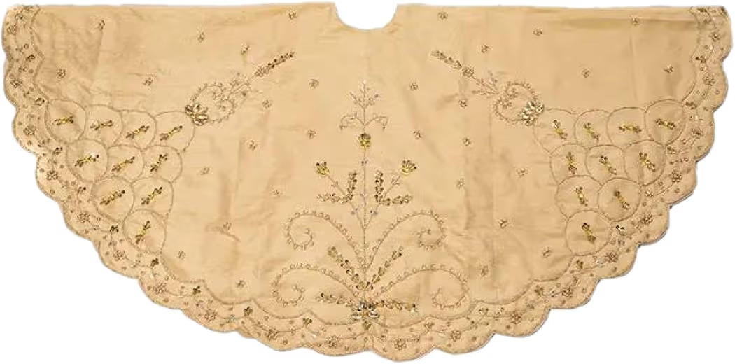 Kurt Adler 48-Inch Gold Polyester Treeskirt with Handwork Details Tree Skirt | Amazon (US)