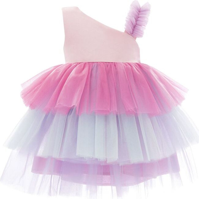 Cakepop Multicolor Layered Tulle Dress, Pink | Maisonette