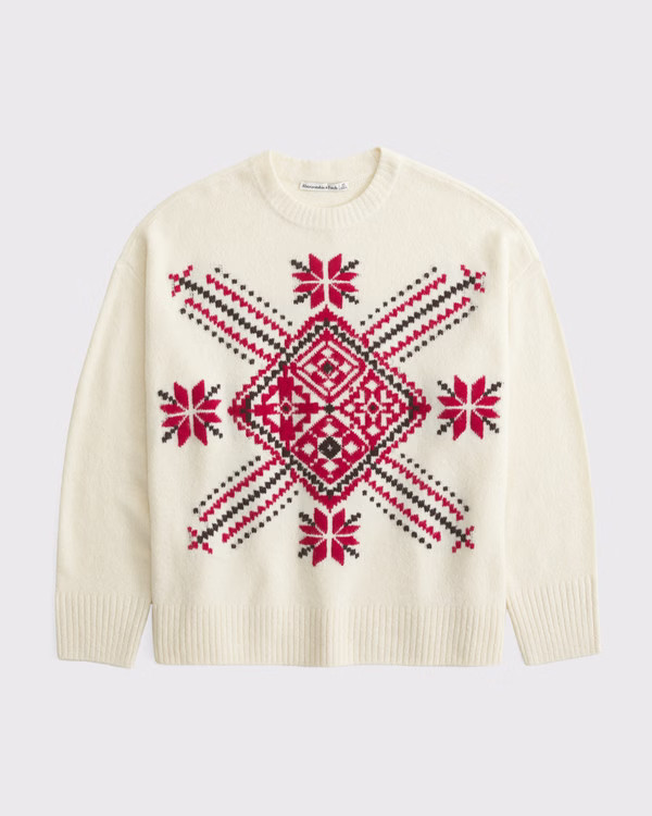 Women's Dad Fairisle Crew Sweater | Women's Tops | Abercrombie.com | Abercrombie & Fitch (US)