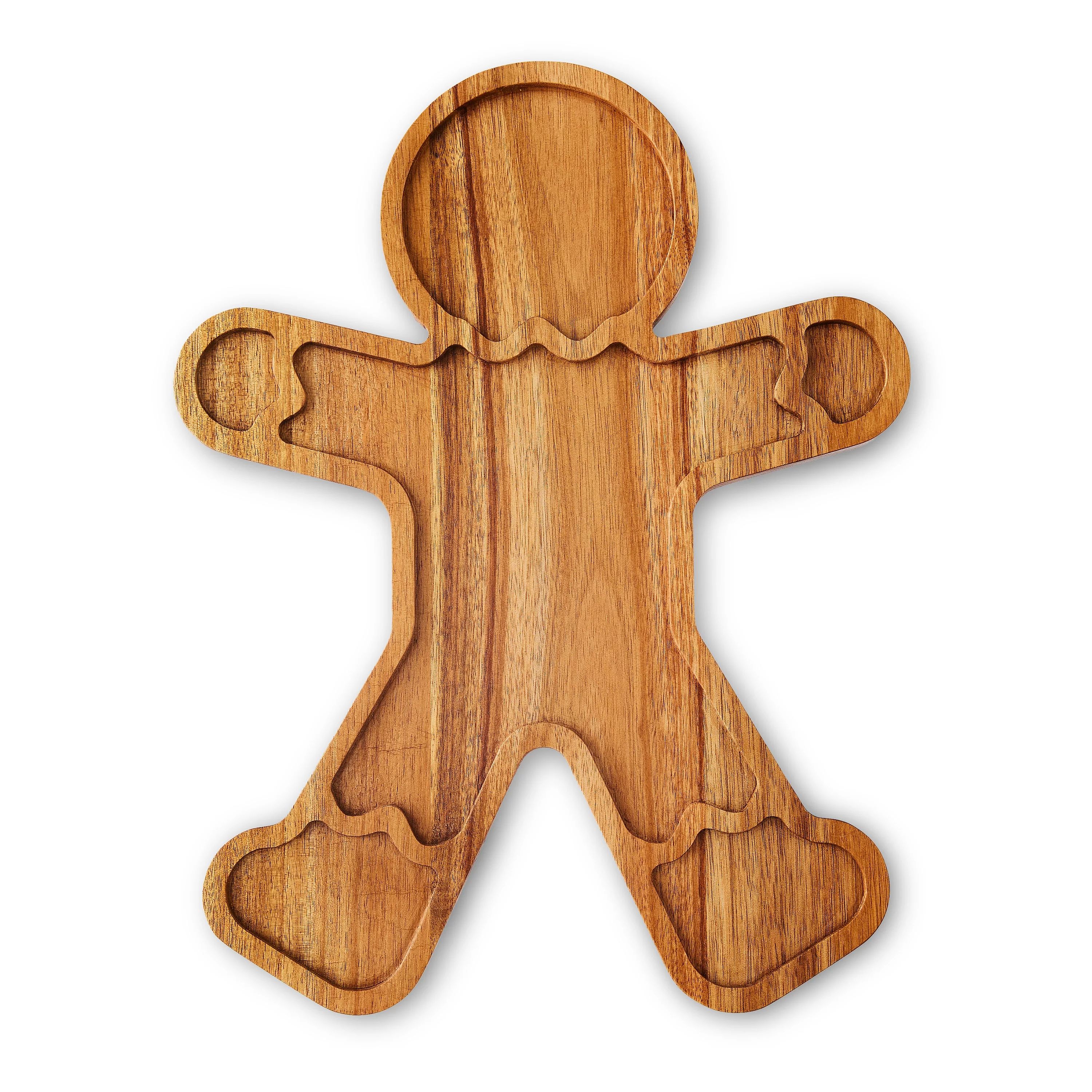 Acacia Wood Gingerbread Man Charcuterie Board, 15" x 11.5", by Holiday Time - Walmart.com | Walmart (US)
