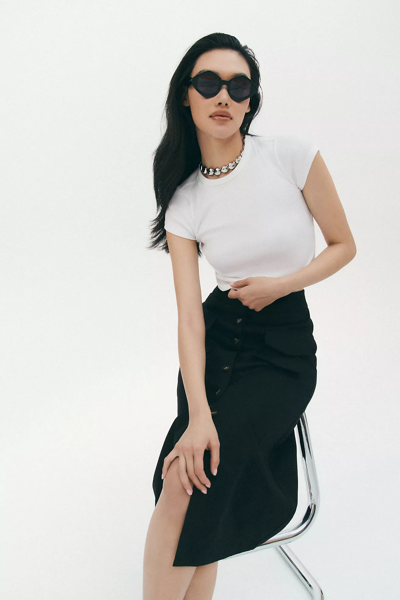 Maeve Ribbed Baby Tee | Anthropologie (US)