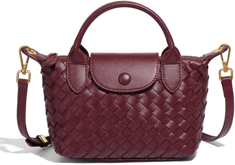 Small Woven Crossbody Bags Purse for Women Trendy Leather Dumpling Lightweight Mini Handbag | Amazon (US)