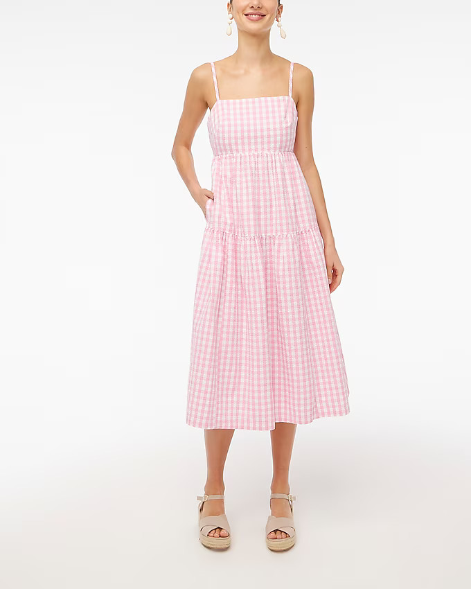 Seersucker tie-back dress | J.Crew Factory