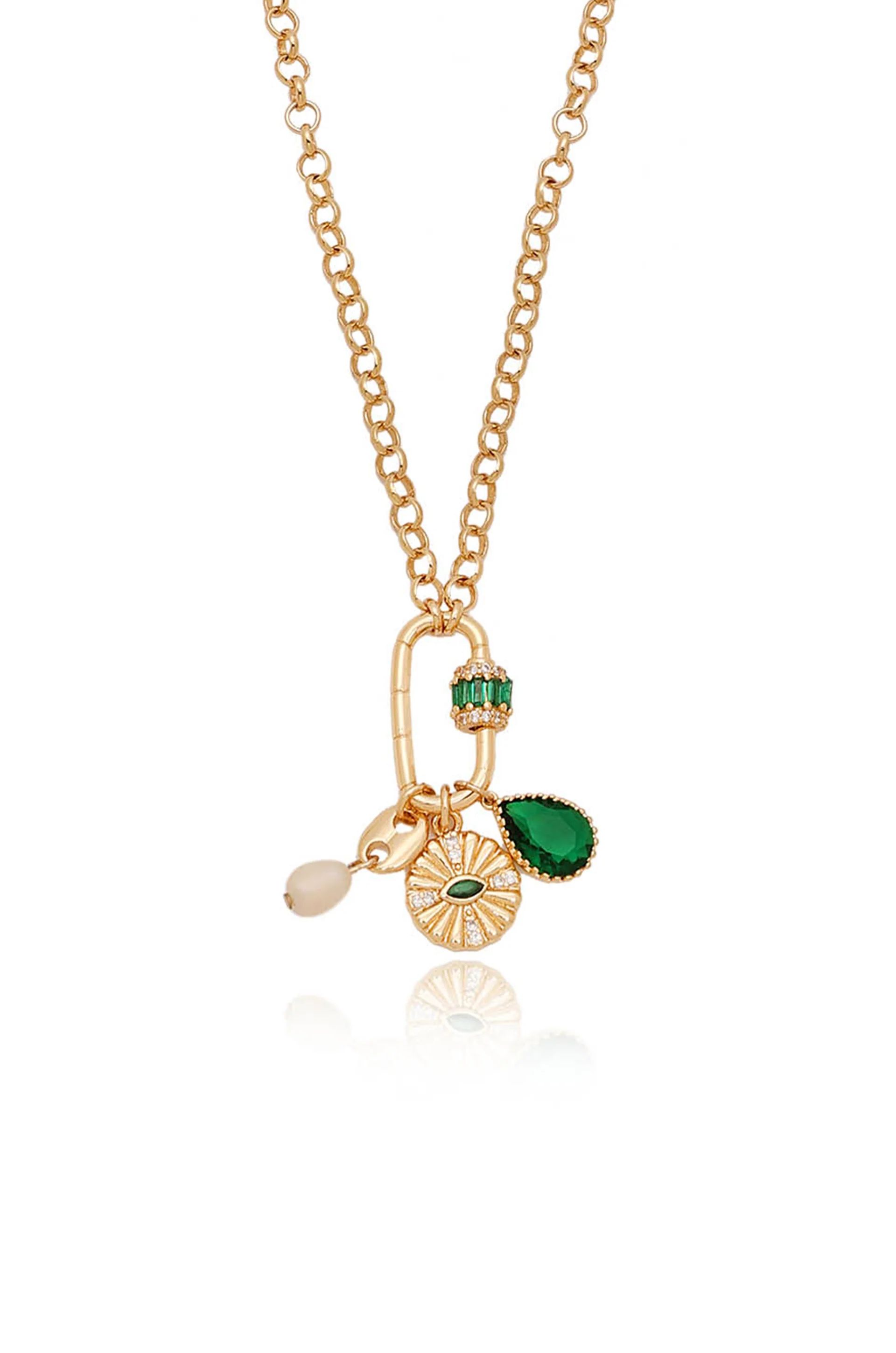 Green Queen Crystal Charm Necklace | Ettika