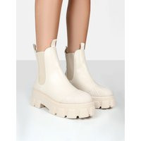Elodie Putty Chunky Sole Chelsea Ankle Boots | Public Desire