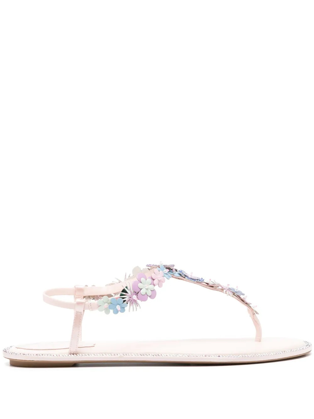 floral-appliqué leather sandals | Farfetch Global