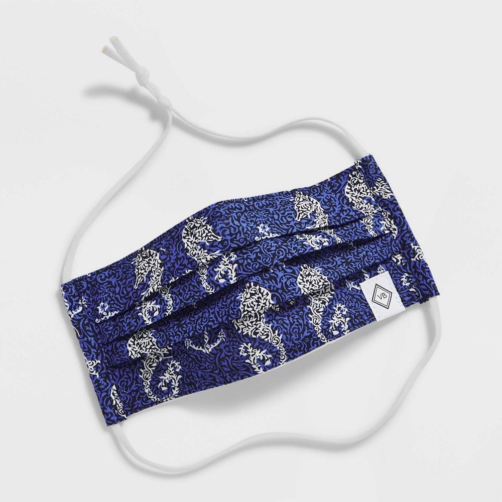 Women's Vera Bradley Pleated Face Mask Seahorse of Course - Dark Blue One Size | Target