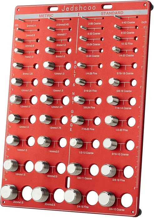 Thread Checker with Optimised Spacing, 44 Nut and Bolt Thread Checker, Bolt Size Finder with 22 S... | Amazon (US)