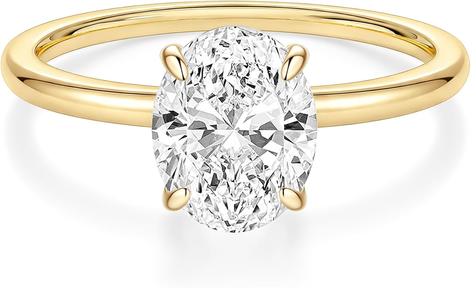 EAMTI 3CT 925 Sterling Silver Engagement Rings Oval Cut Solitaire Cubic Zirconia CZ Wedding Promi... | Amazon (US)