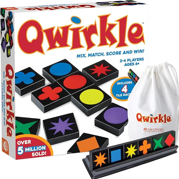 Qwirkle Board Game - Strategy Game for 2-4 Players Ages 6+ - Deluxe with Trays | Amazon (US)