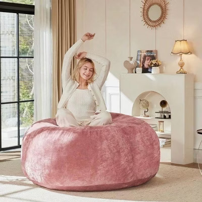SEVOBAL Sofas Memory Foam Bean Bag Chair with Removable Flannel Cover for Relaxing in Living Room Bedroom, Pink, 42"*40"*20" | Target