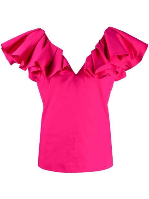 ruffle trim sleeveless blouse | Farfetch (US)