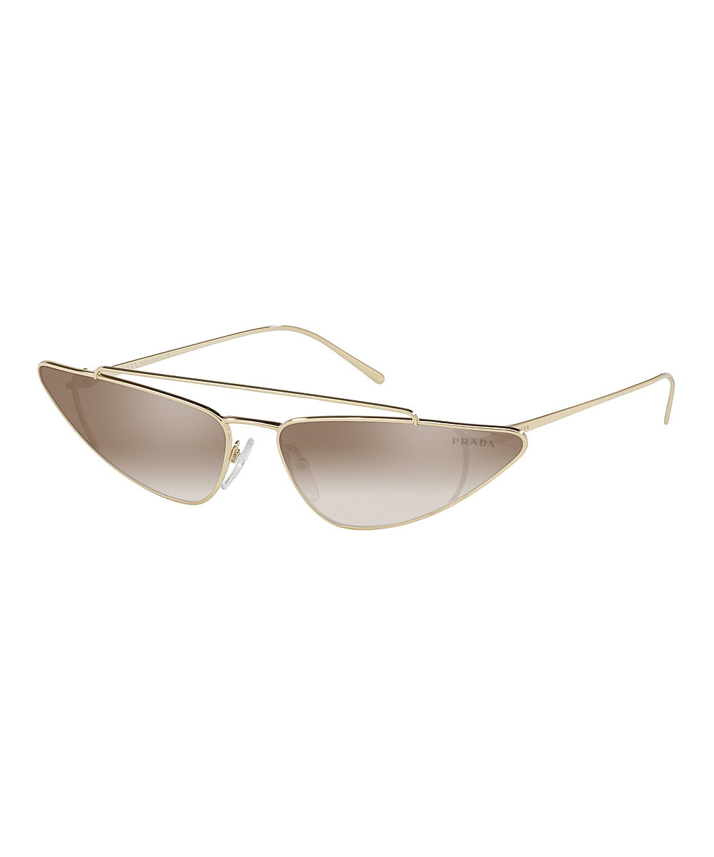 Prada Women's Sunglasses PALE - Pale Gold Triangle Sunglasses | Zulily