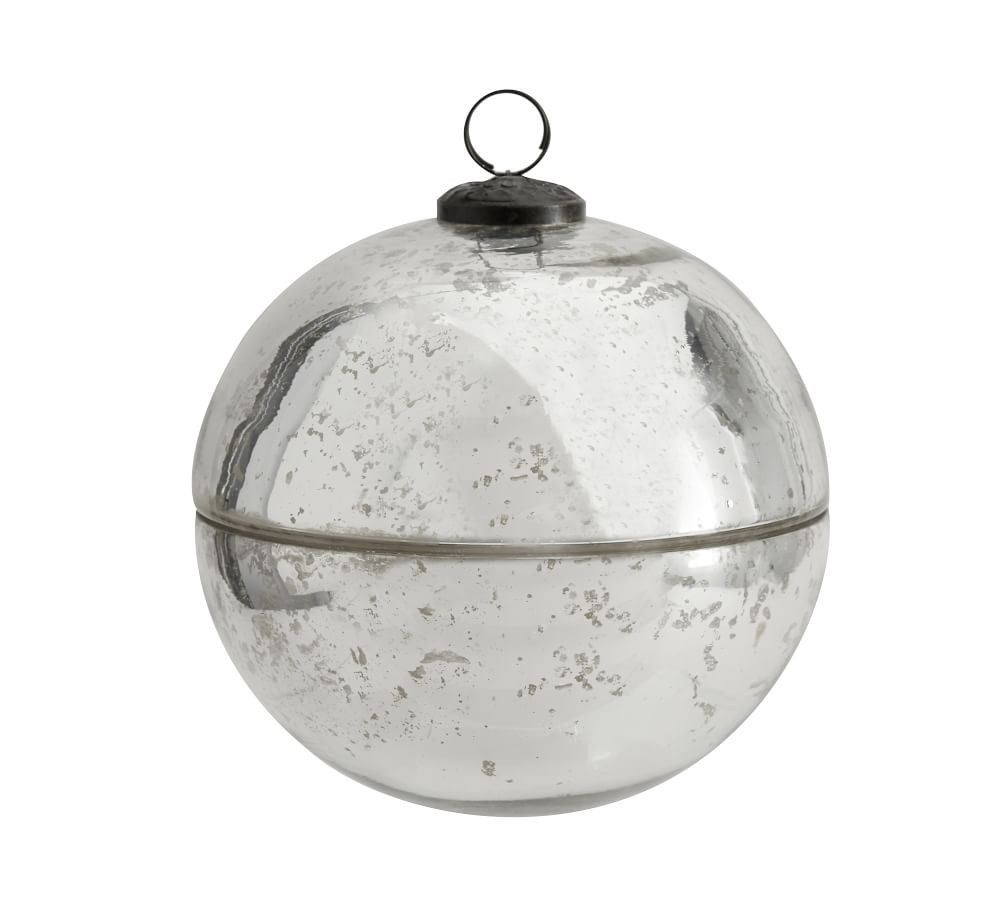 Mercury Glass Ornament Scented Candles - Snow Currant | Pottery Barn (US)