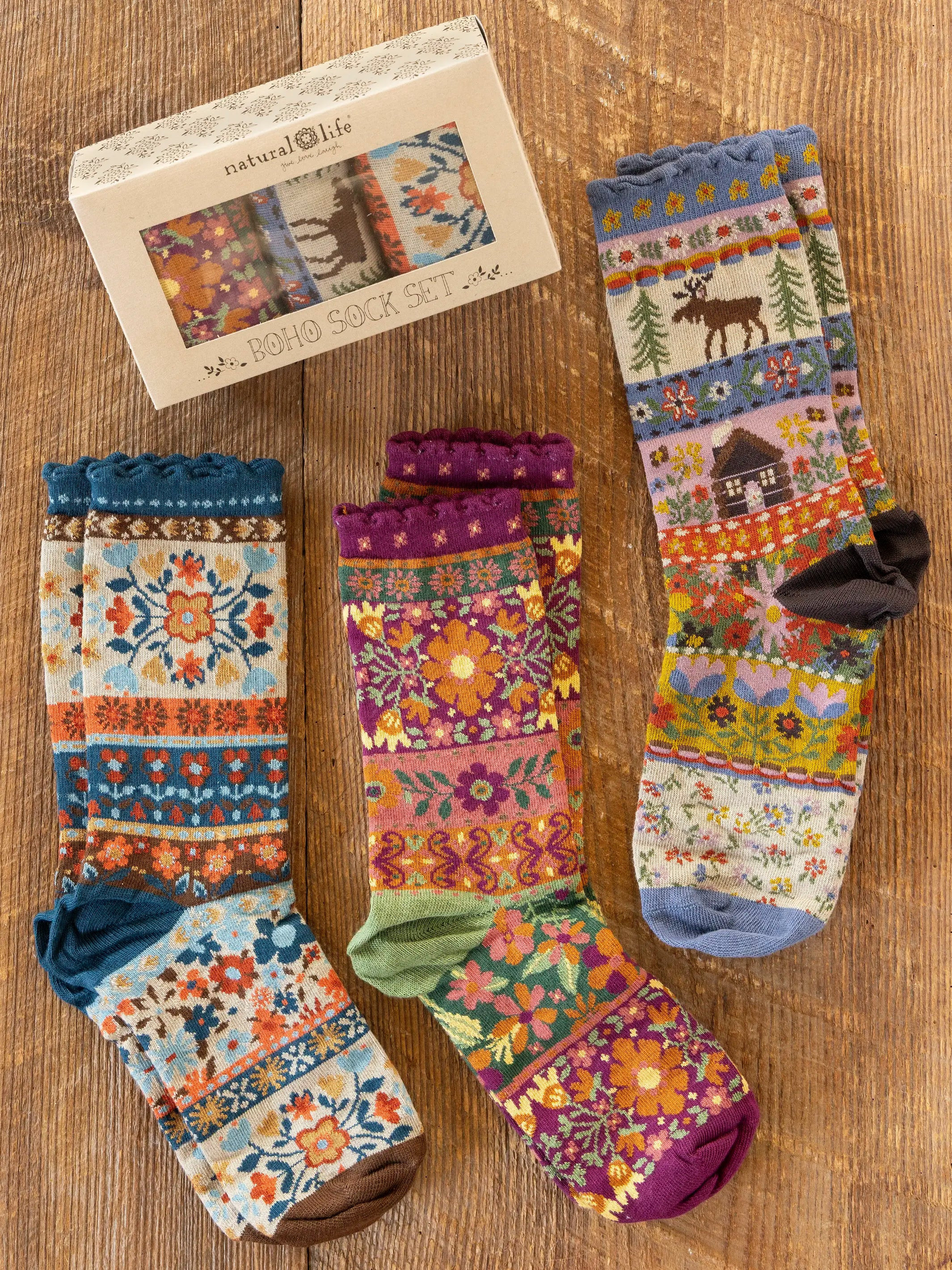 Boxed Boho Sock Set, Set of 3 | Natural Life