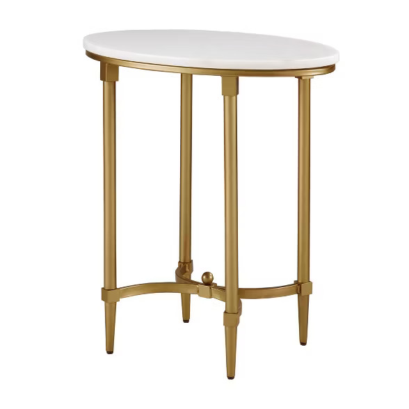 Bordeaux End Table White/Gold | Target