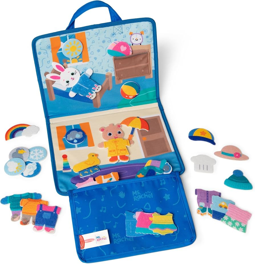 Melissa & Doug® Ms. Rachel™ What to Wear Felt Activity Board Take-Along Preschool Learning Toy... | Amazon (US)