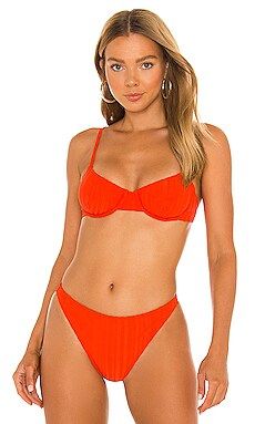 Solid & Striped The Eva Bikini Top in Candy Red from Revolve.com | Revolve Clothing (Global)