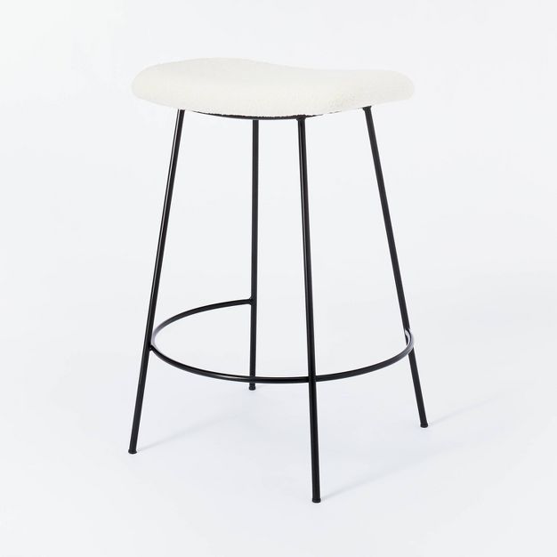 Clarkston Metal Counter Height Barstool with Upholstered Seat - Threshold™ designed with Studio... | Target