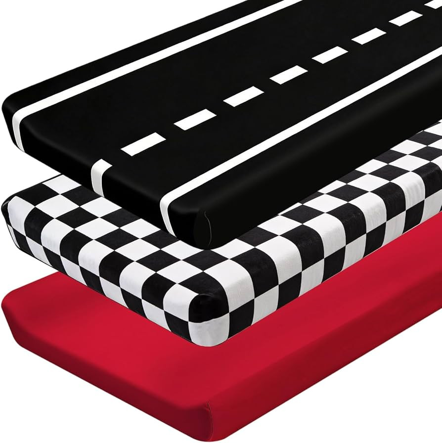 3 Pack Racing Baby Changing Pad Covers, Racing Transportation Changing Table Cover for Baby, 32''... | Amazon (US)