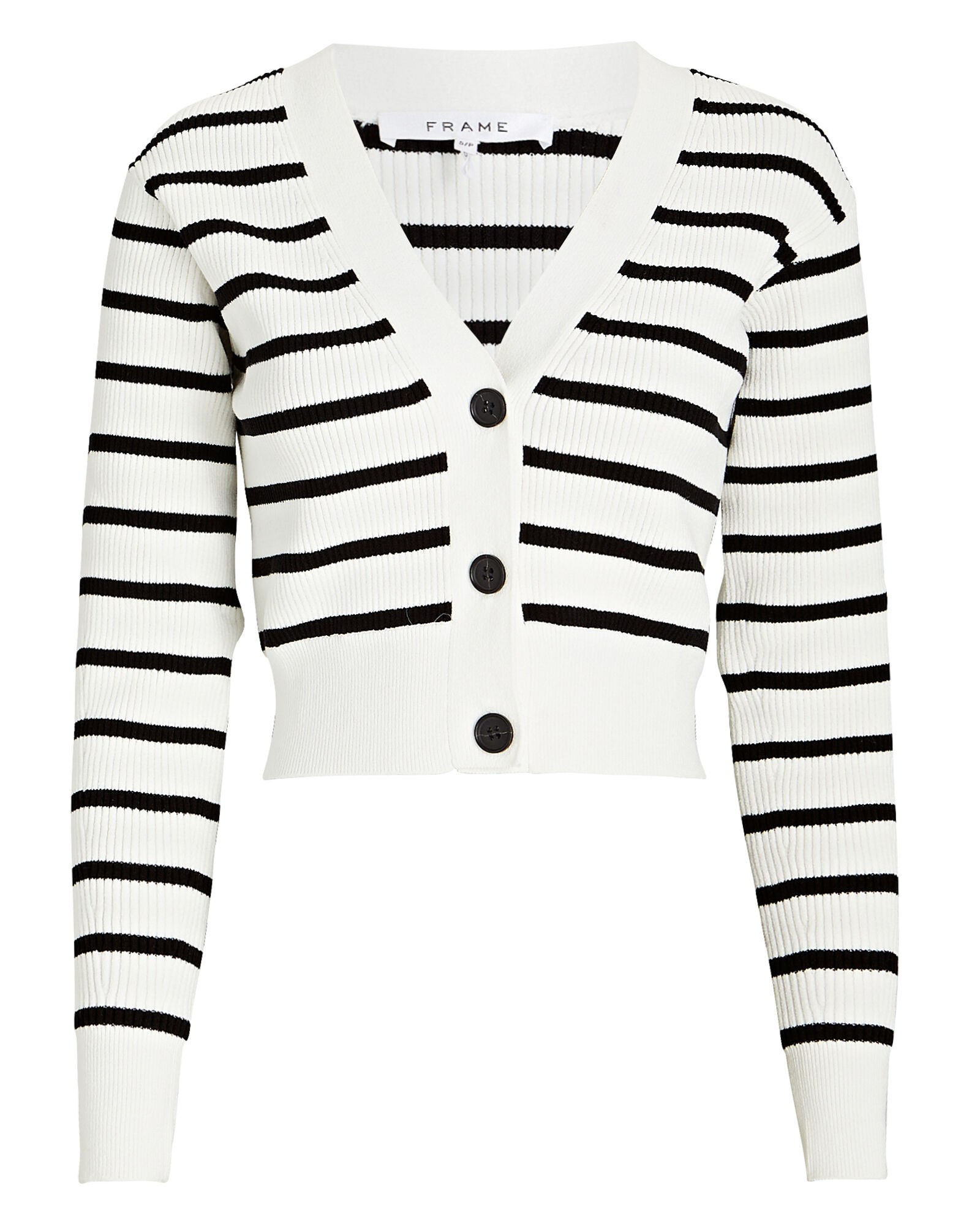 Relaxed Striped Rib-Knit Cardigan | INTERMIX