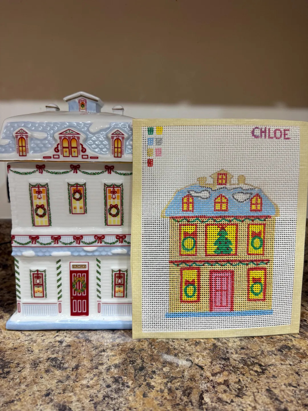 Christmas Lenox Village Needlepoint Canvas - Etsy | Etsy (US)