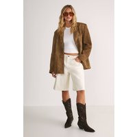 Womens Denim Jorts - Cream - 8 | boohoo (US & Canada)