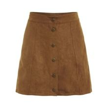 Faux Suede Buttoned Front Skirt | SHEIN