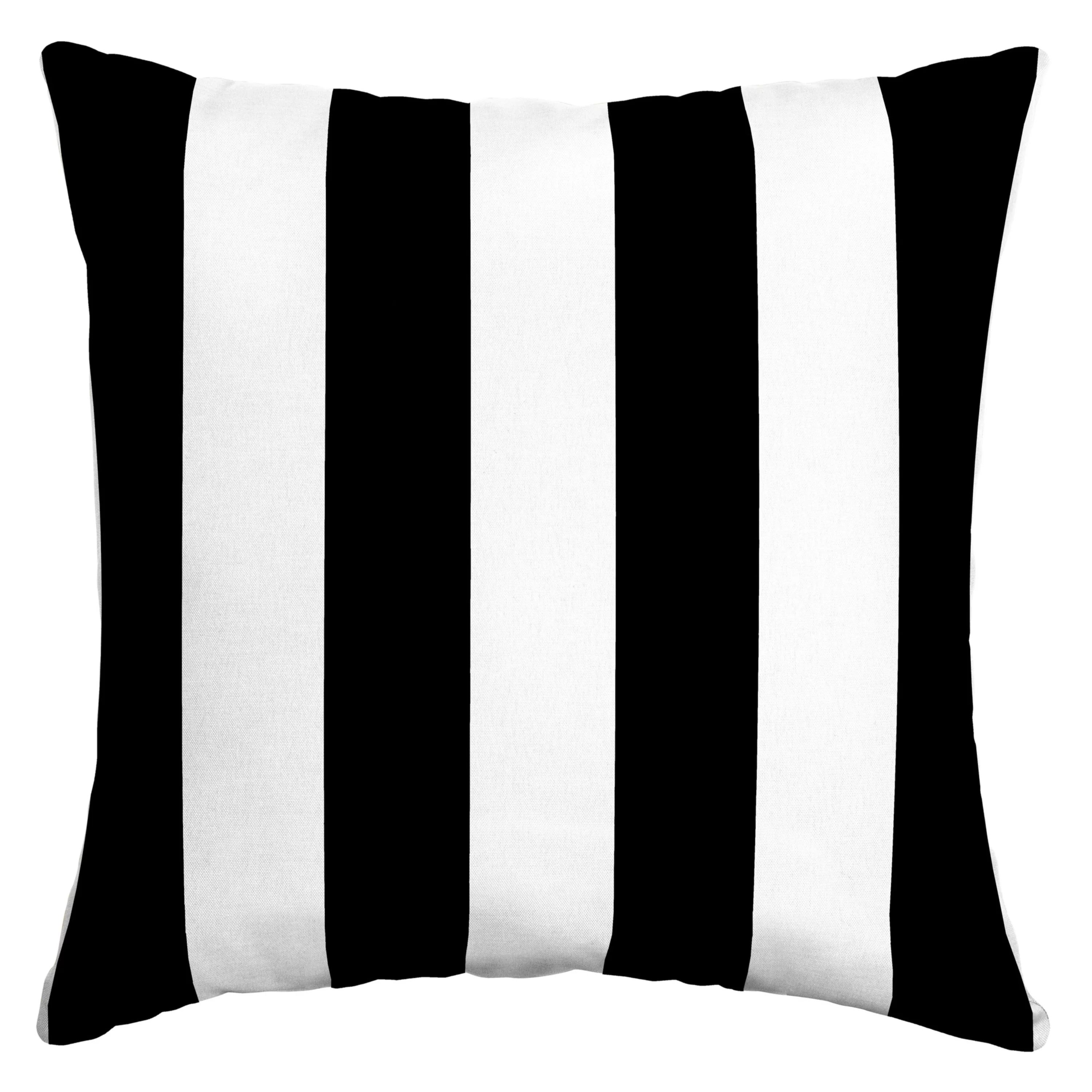 Arden Selections Essentials Outdoor Pillow 16 x 16, Black Cabana Stripe - Walmart.com | Walmart (US)