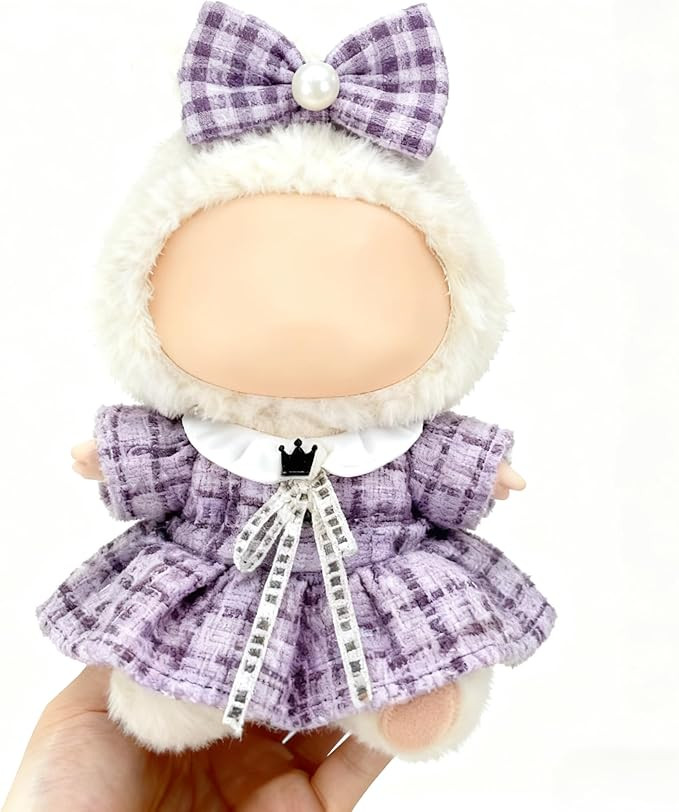 Clothes for LABUBU 17cm Doll (NO Doll), Outfit for LABUBU, Dress and Hairpin Set for LABUBU Dress... | Amazon (US)