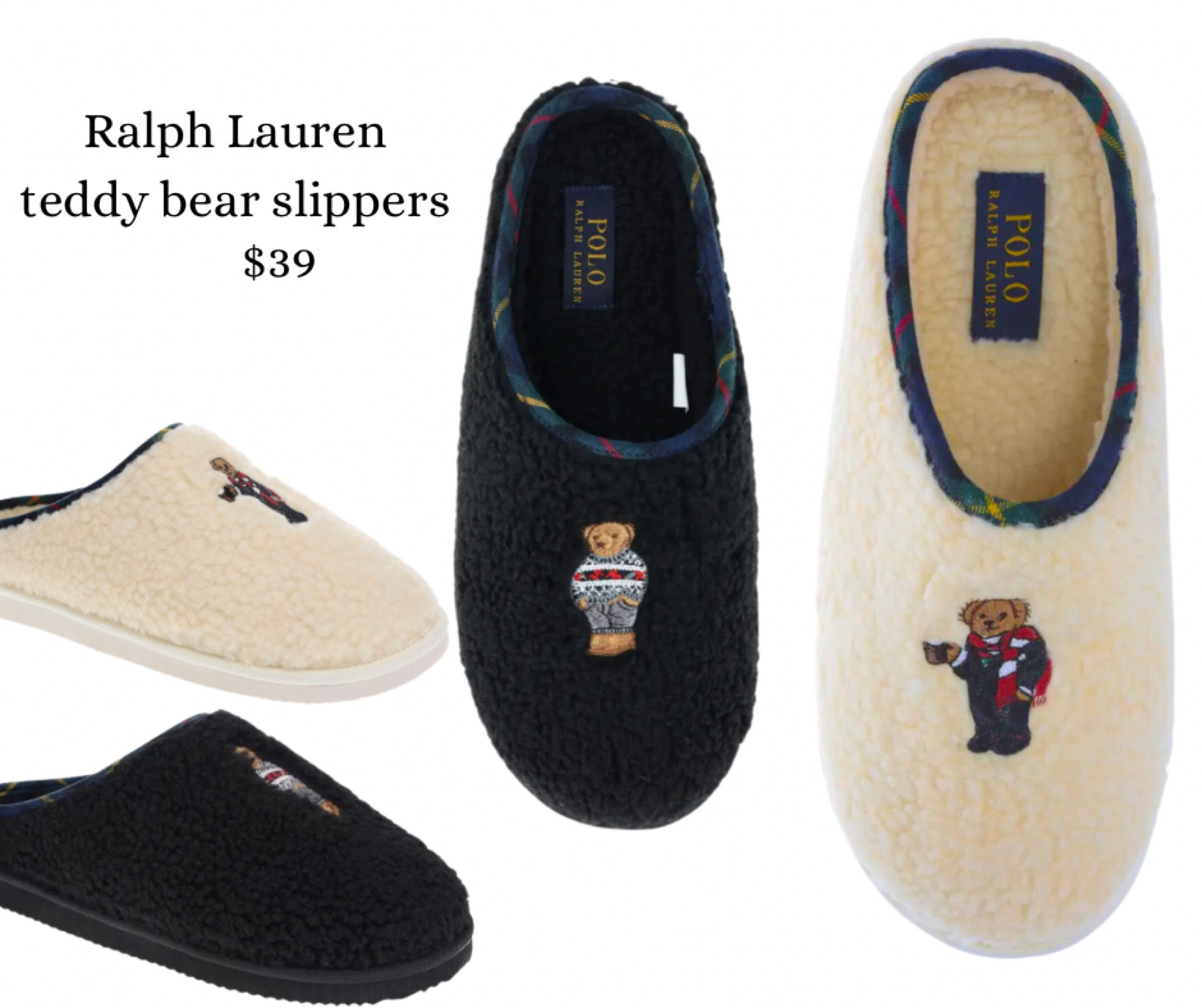 Embroidered Teddy Bear shearling slippers- POLO Ralph Lauren 🔥🎁 #giftguide #Stockingstuffer #teddybear #shearling #slippers #christmasgift 

#LTKHoliday #LTKGiftGuide
