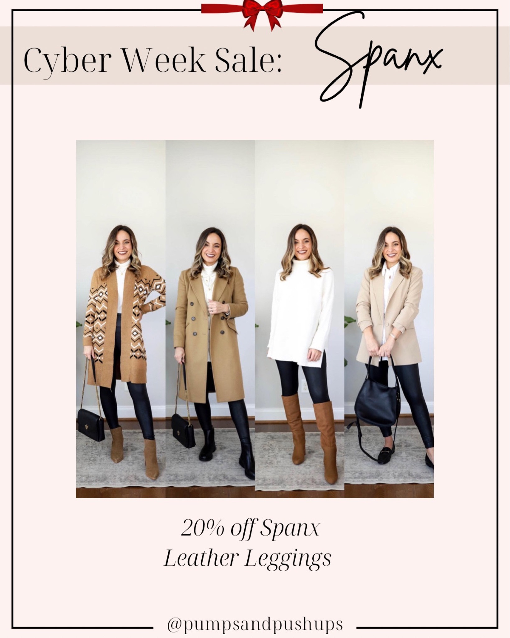 20% off everything at Spanx 

I wear the leather leggings in petite xs 