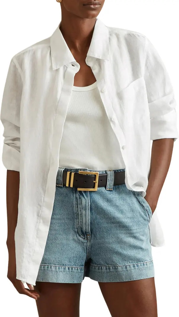 Belle Linen Button-Up Shirt | Nordstrom