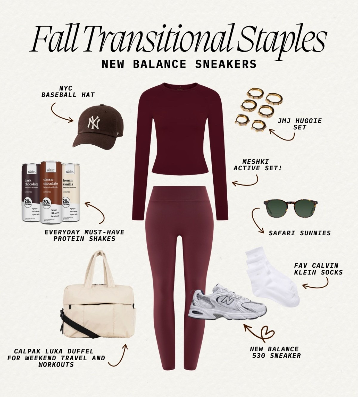 [8/26/25] new balance sneakers have become my go-to for styling when I’m not in my Hokas. Linking how to style as we transition into fall. 

• Slate Use code VIVAUG at checkout at slatemilk.com (valid for one-time use by both new and returning customers throughout August)
• Calpak is currently 15% off for Labor Day
 • JacqMaria code is VIV20 through 8/27 at midnight! Then VIV15 
• abercrombie AFVIVIANE code runs 8/28-9/2 
• meshki code VIVIANEMESHKI through 9/17

#LTKStyleTip #LTKSeasonal #LTKSaleAlert