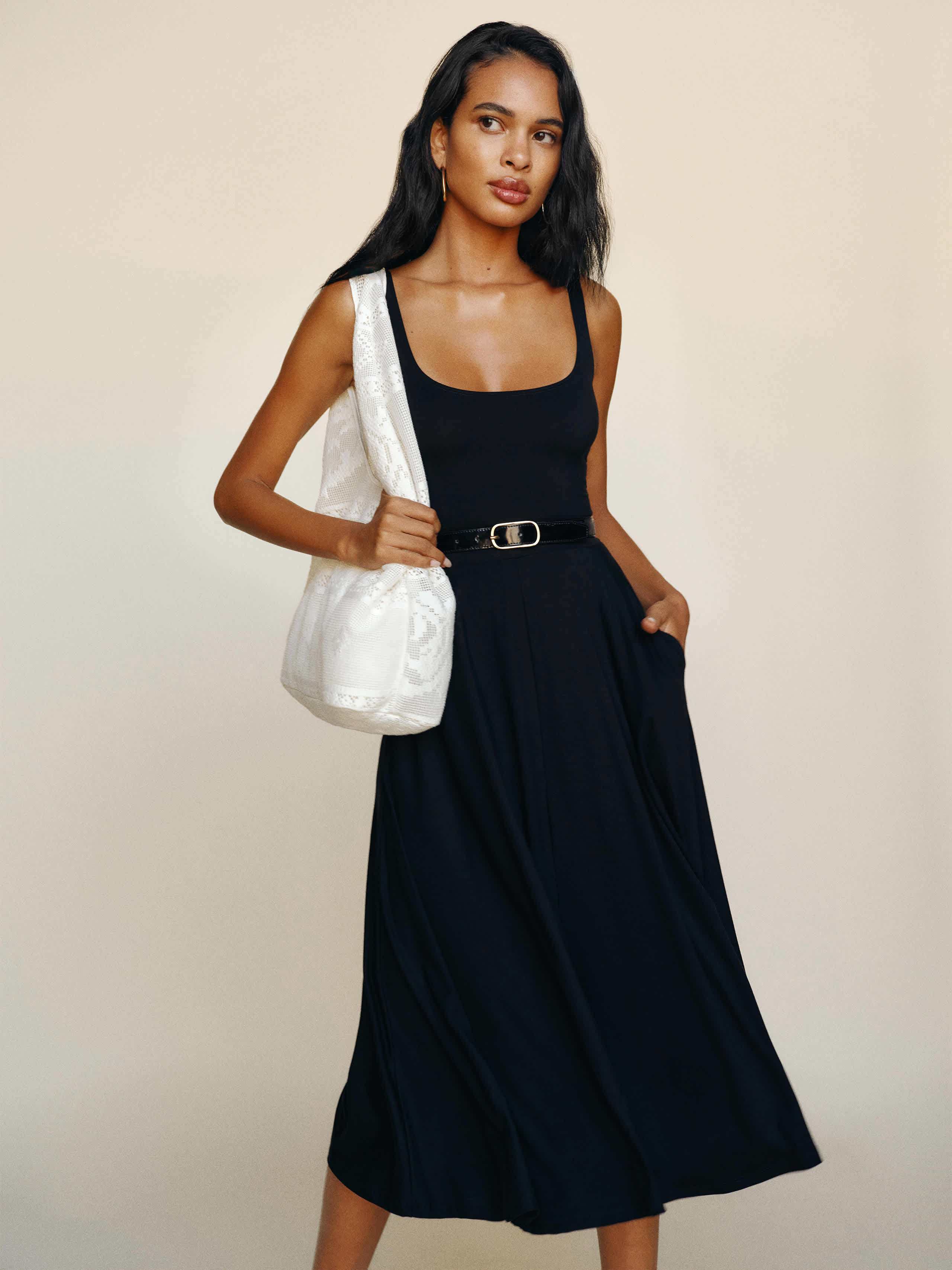 Reformation Rou Knit Dress Black XL | Reformation (Global)
