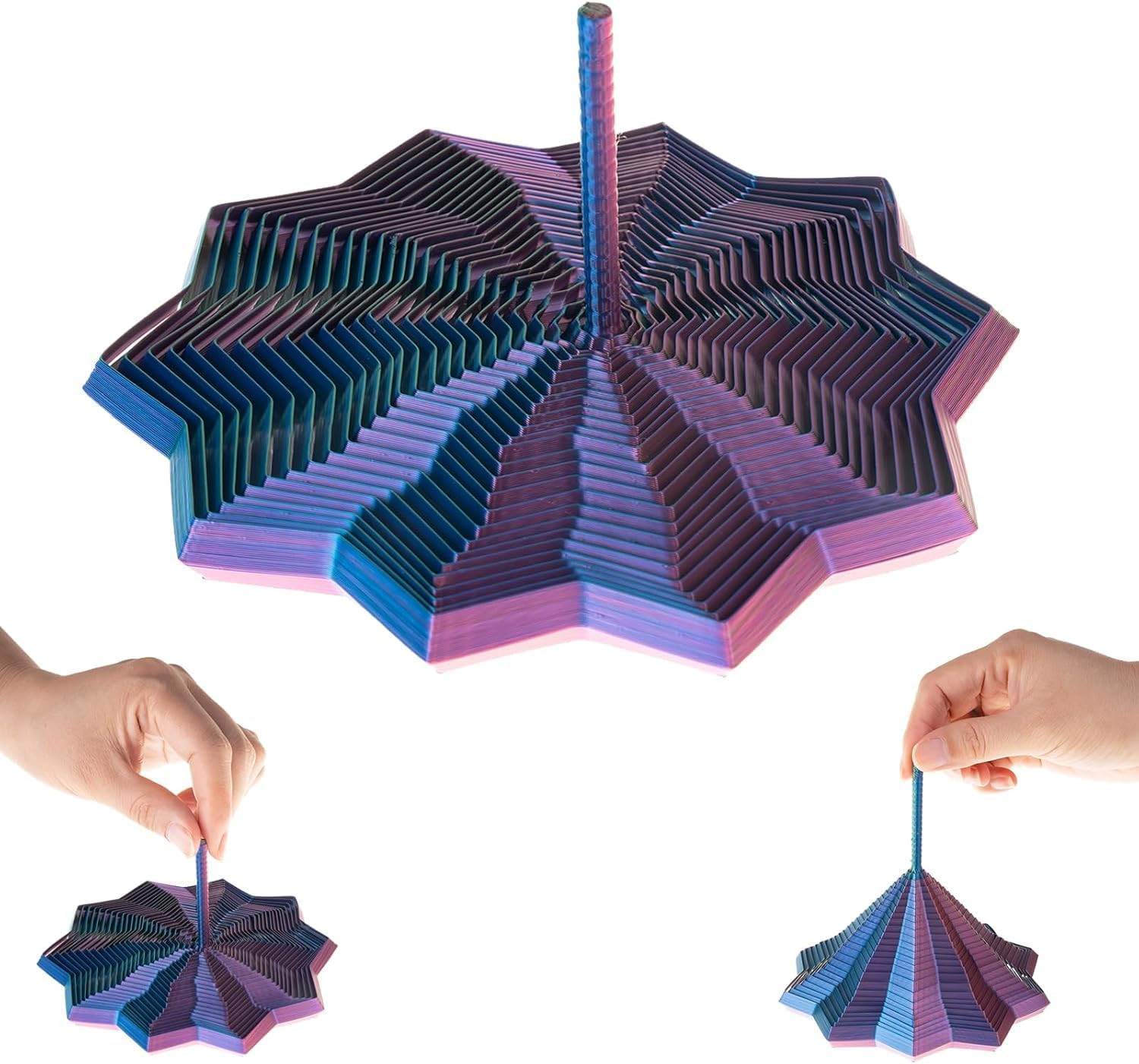 3D Printed Expanded Sensory Fidget Star - Sensory Fidget Star with Handle, Colorful Whirling Spir... | Amazon (US)