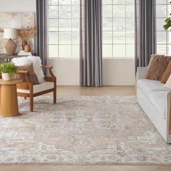 Laleia Machine WashablePersian Beige Area Rug | Wayfair North America