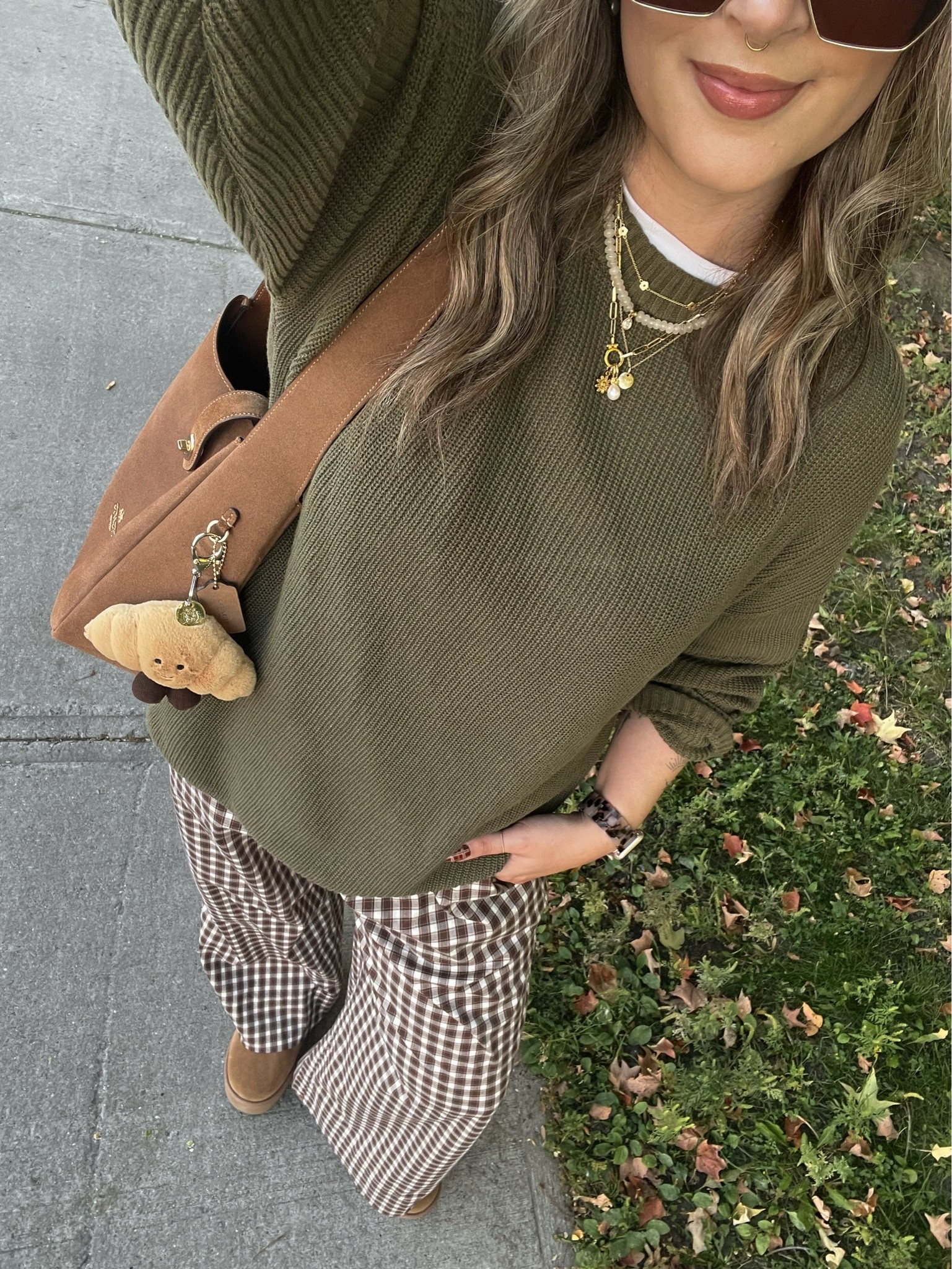 Comfy fall outfit! Wearing L in the sweater, Canadian link under similar products. Wearing M in the plaid pants. I’m a 9.5-10 shoe and wear a 10 in the Uggs

#LTKfall #LTKsale #LTKstyletip