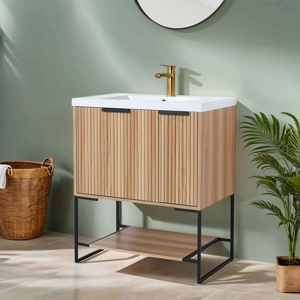 Generic 30"" Bathroom Vanity with Sink,30 Inch Freestanding Bathroom Vanity,Single Sink Bathroom ... | Amazon (US)