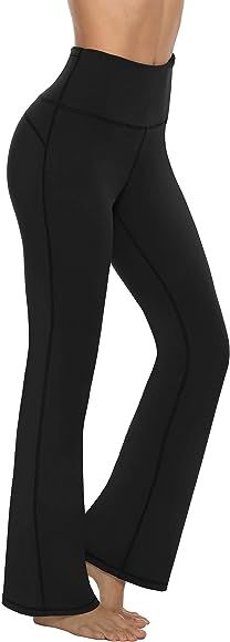 AFITNE Women's Bootcut Yoga Pants with Pockets, High Waist Workout Bootleg Yoga Pants Tummy Control  | Amazon (US)