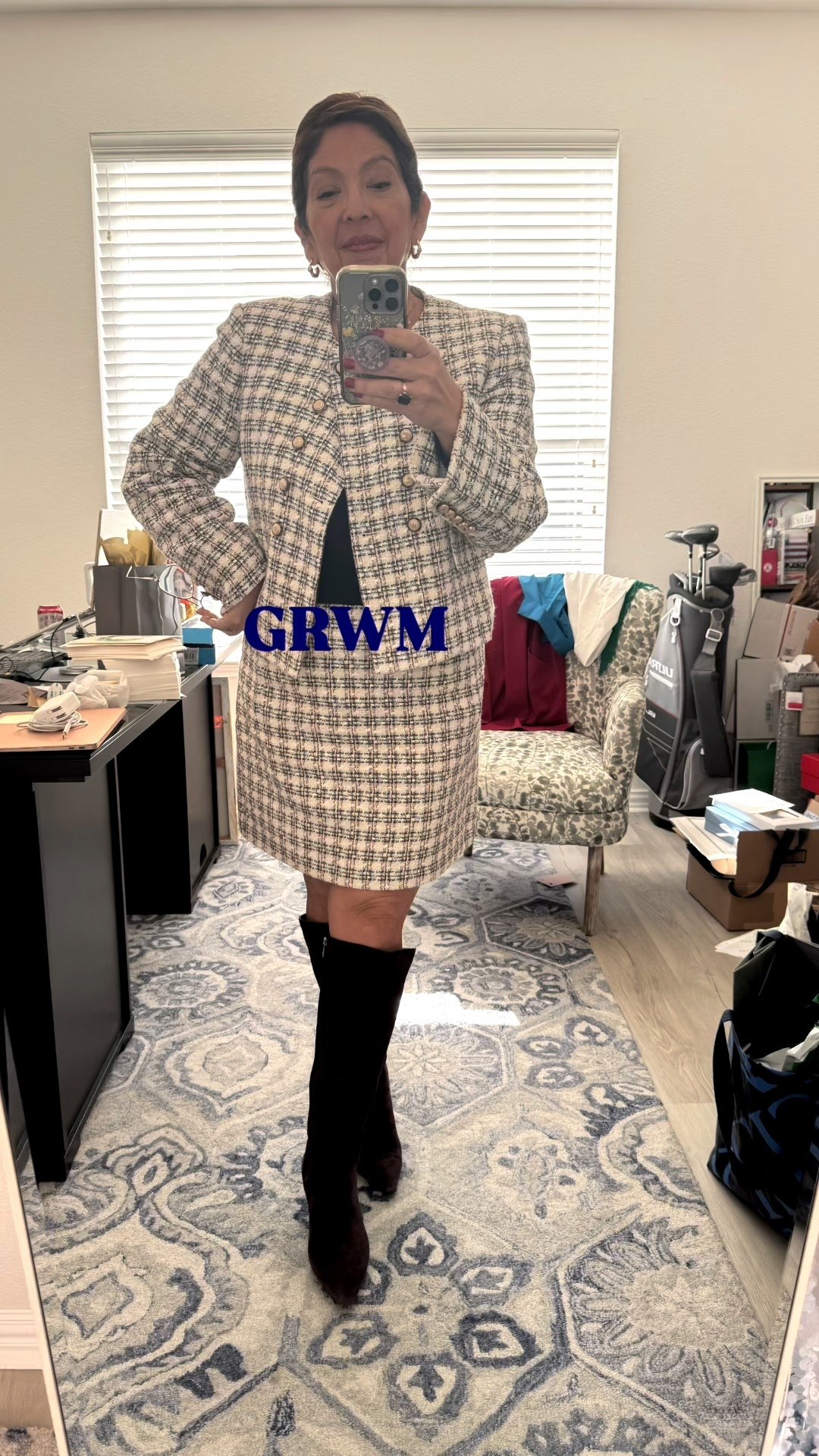 I changed today several times because some of my pieces didn’t fit properly. 
I ended up wearing a high end vintage set with a low end sweater. Mixing high and low pieces today. 

I am a wardrobe stylist, mom of two boys (really men), a wife, and post menopausal woman in business who is 14/16 on the bottom, a L on top and I am 5’4”. 
I have been every thing from a size 10-18+

#LTKootd #LTKgrwm #LTKmorningroutine