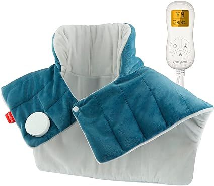 Weighted Heating Pad for Neck and Shoulders, Comfytemp 2.2lb Large Electric Heated Neck Shoulder ... | Amazon (US)