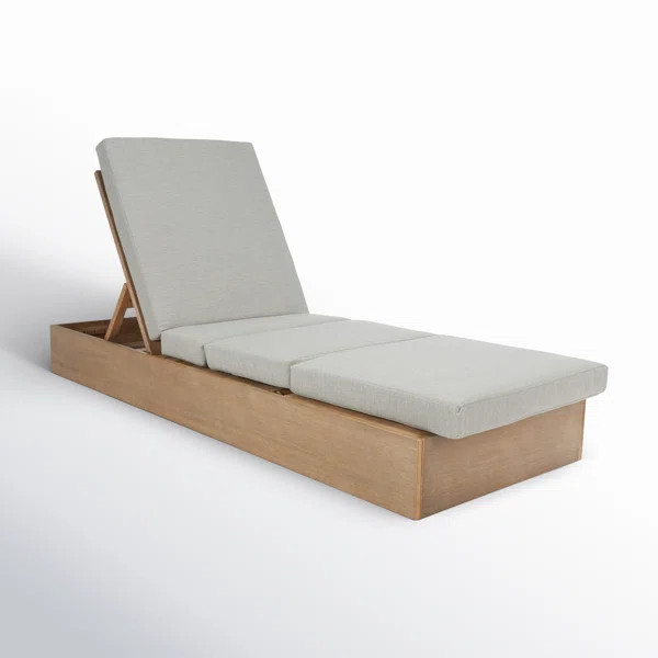 Fatima Outdoor Eucalyptus Wood Chaise Lounge , Cushion Included | Wayfair North America