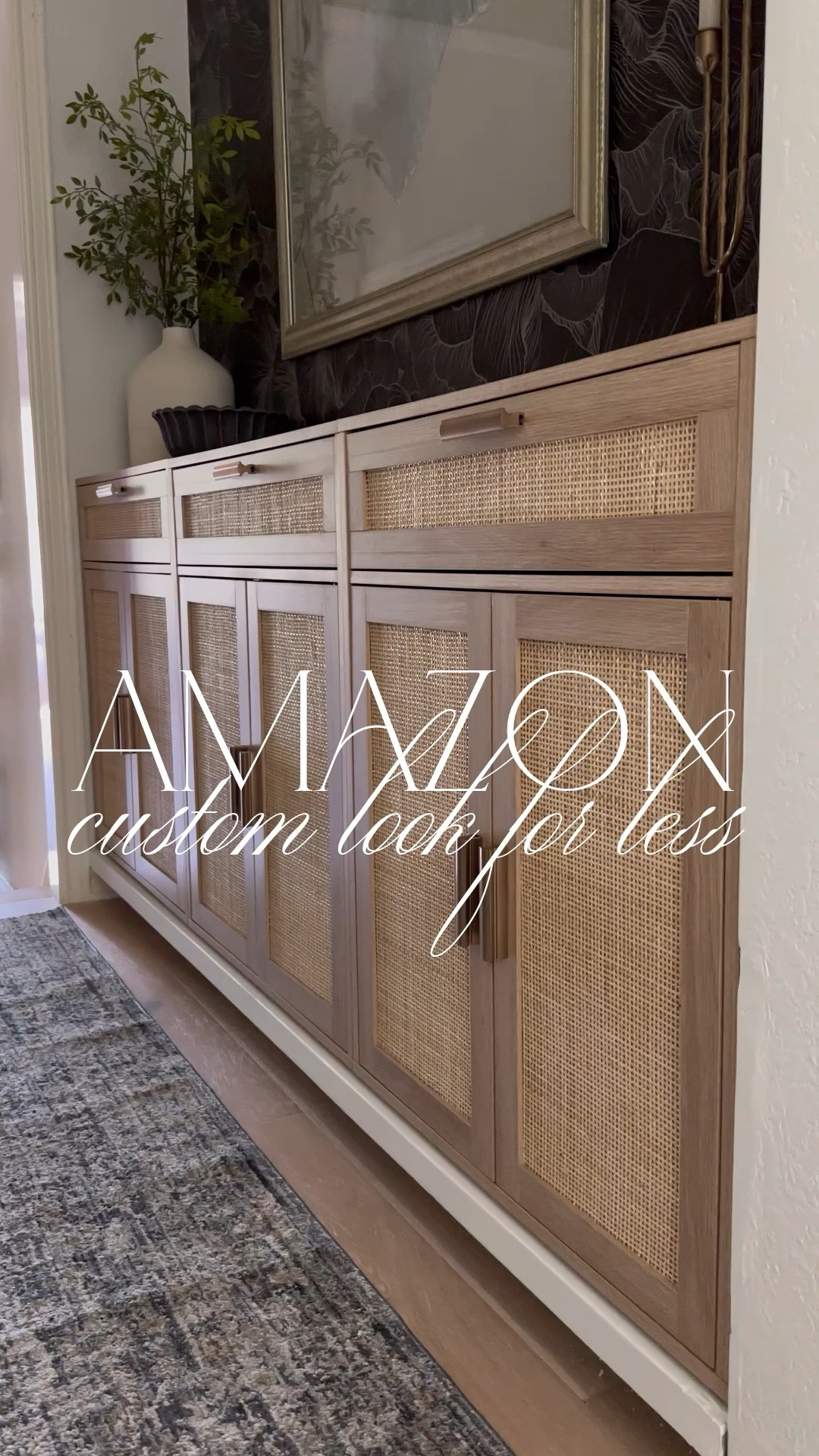 My rattan cabinets in our hallway from Amazon, moody floral wallpaper, and decor!

These cabinets are not only super budget friendly, but the rattan is really nice looking and they fit together nice and flush to create the look of a larger piece! 

#LTKhome #LTKstyletip #LTKsalealert