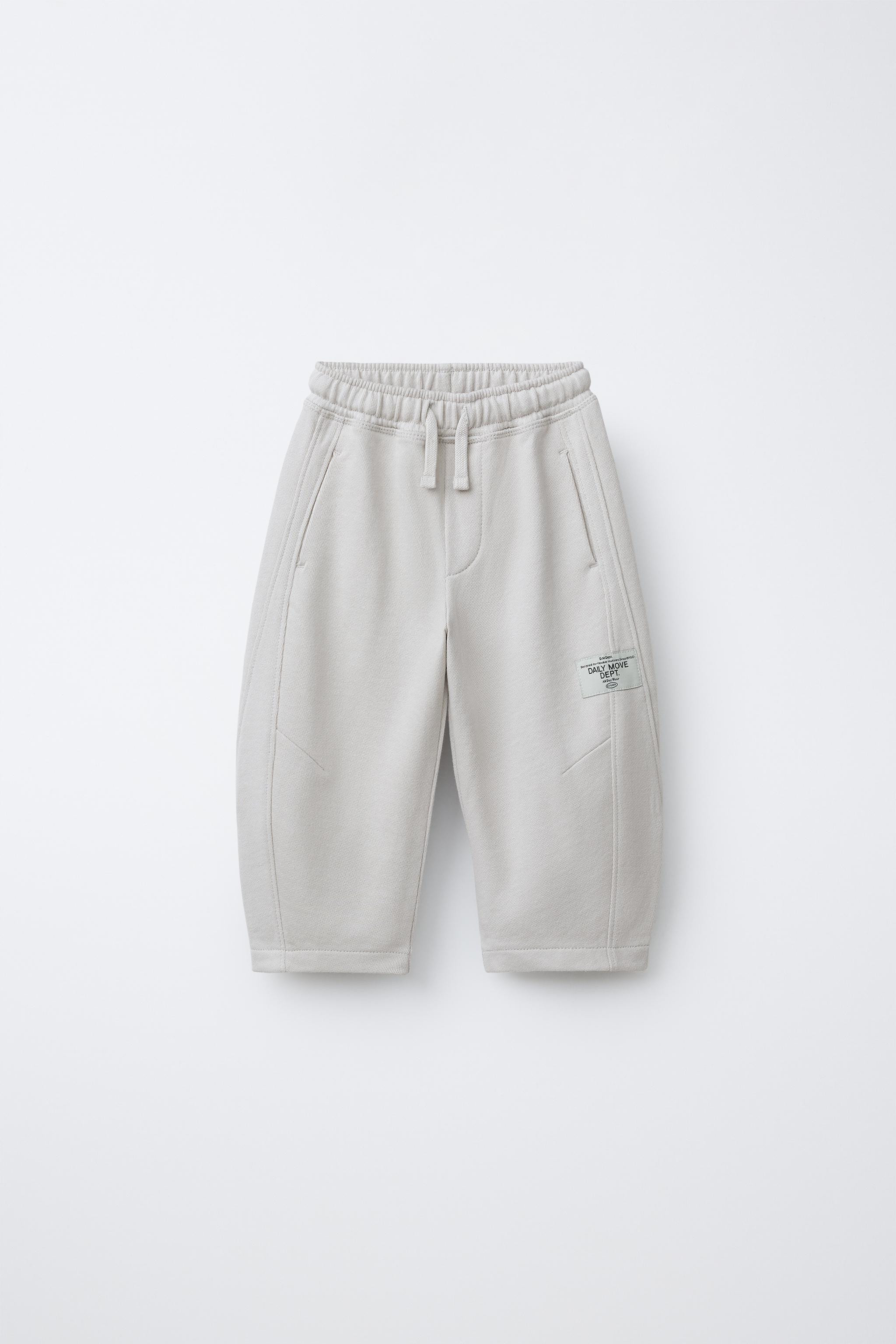 BARREL PLUSH PANTS WITH LABEL | Zara US