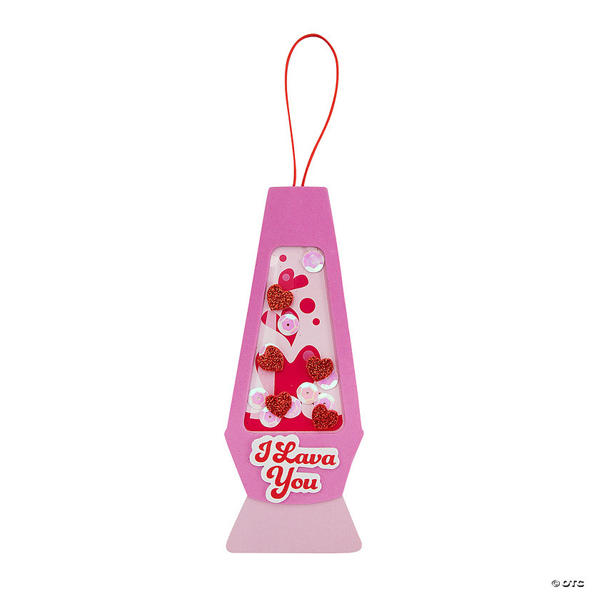2 1/2" x 7" Valentine Pink Lava Lamp Acetate Sign Craft Kit - Makes 12 | Oriental Trading Company